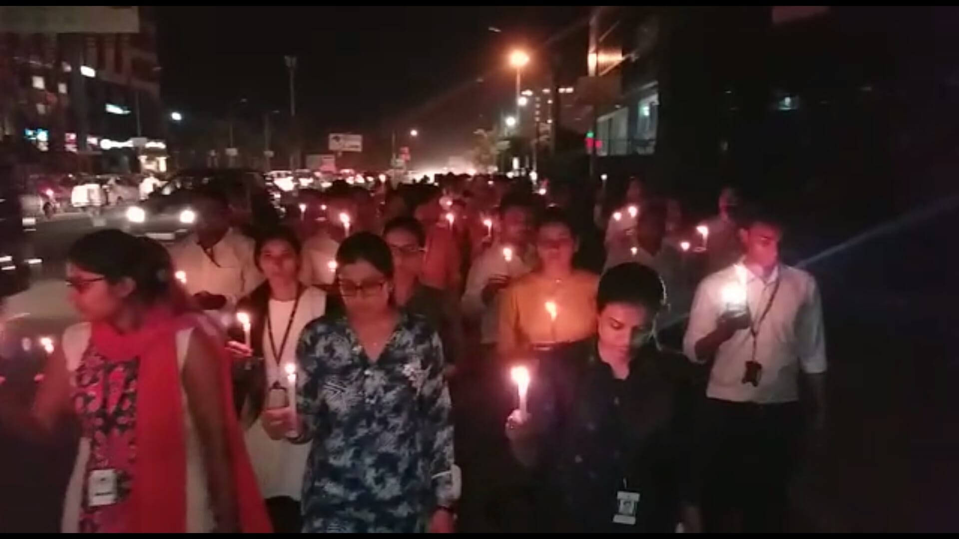  TCS employees candle march in Lucknow.