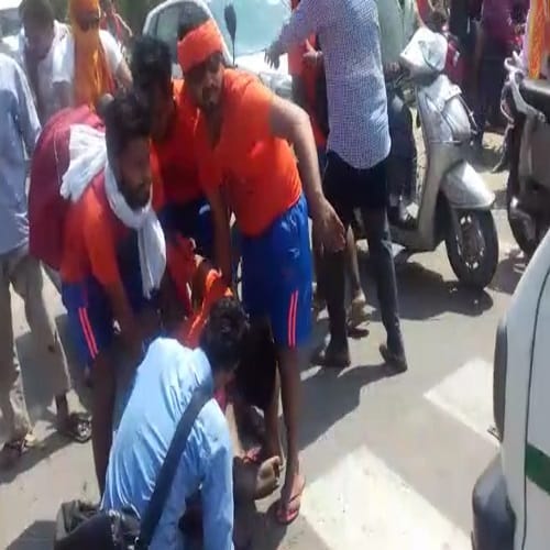 Live Accident: three collision bikes collided with, two devotees injured, see photos