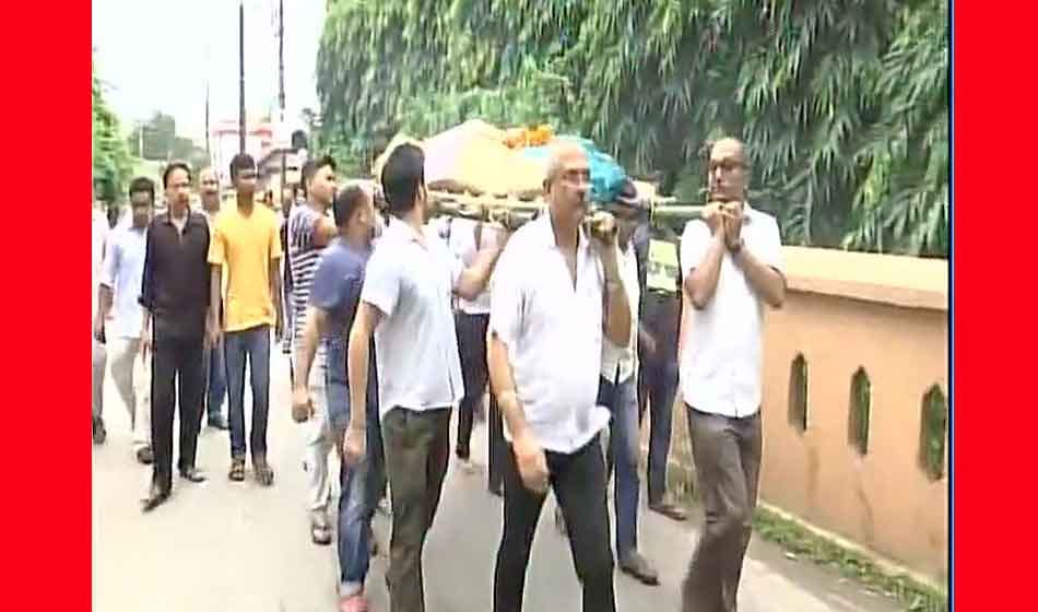 Assamese actress and singer Bidisha Bezbaruah mortal remains being taken for last rites in Guwahati