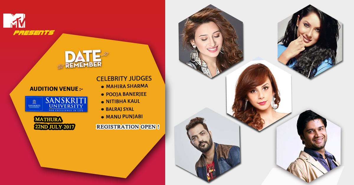 mtv organizing auditions of date to remember at Sanskriti University Chhata Mathura