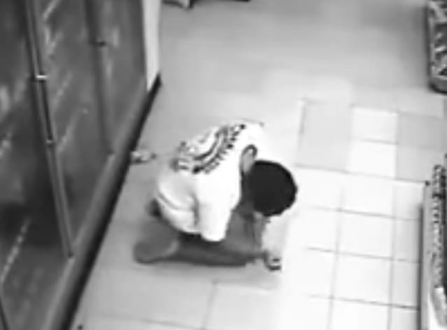 CCTV Footage of man possesd by ghost in a   supermarket