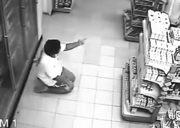 CCTV Footage of man possesd by ghost in a   supermarket