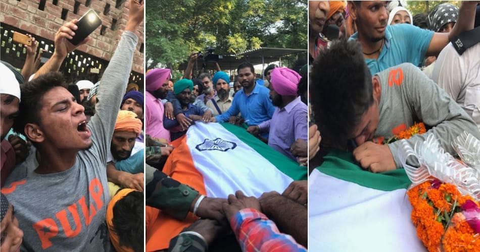 Funeral of Martyr Jaspreet singh, lost his life in ceasefire