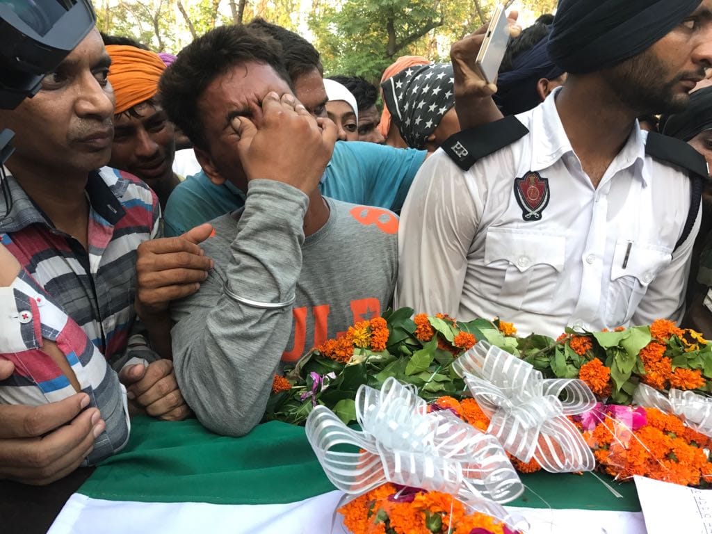 Funeral of Martyr Jaspreet singh, lost his life in ceasefire