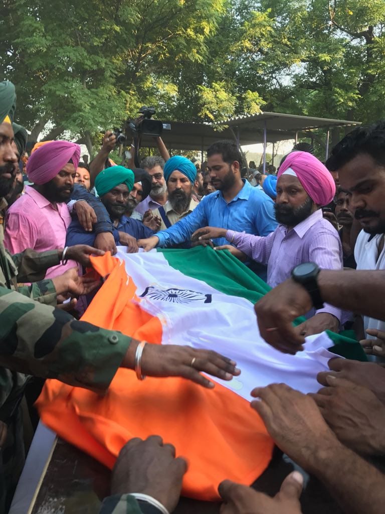 Funeral of Martyr Jaspreet singh, lost his life in ceasefire