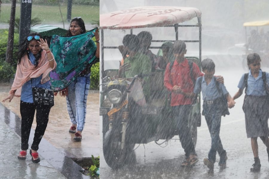 pics of rain in Lucknow in UP