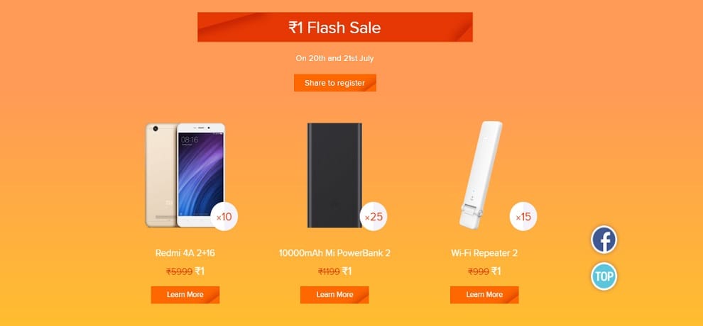xiaomi 3rd mi anniversary sale, Buy Redmi 4A At Rs 1 only