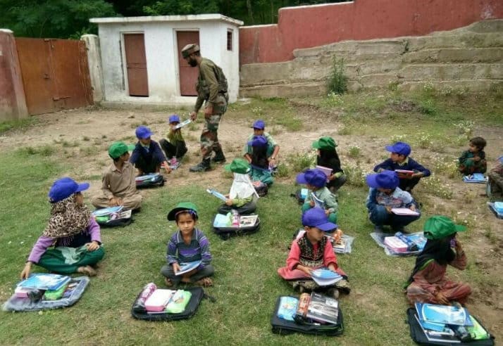 INDIAN ARMY DISTRIBUTED STUDY KITS TO KASHMIRI KIDS