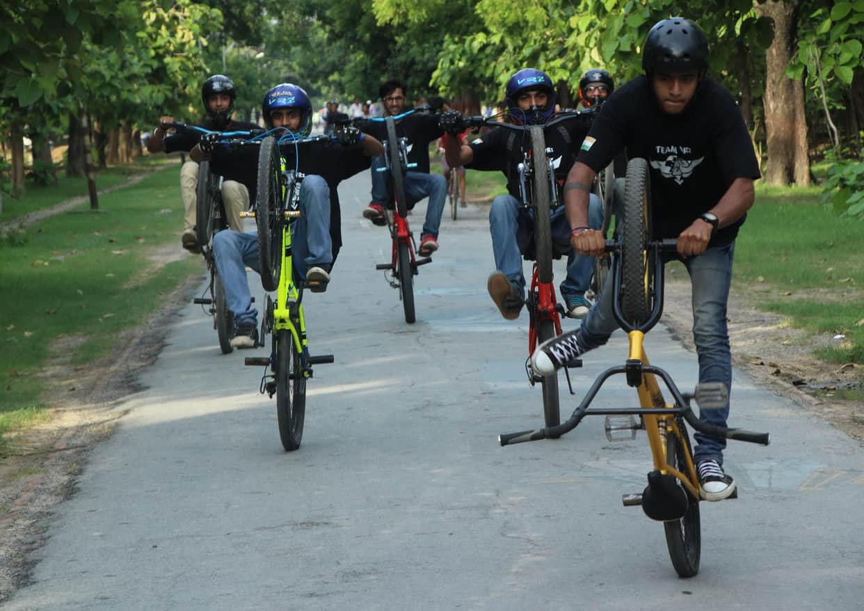 Varanasi riders Bicycling stunts must watch picture 