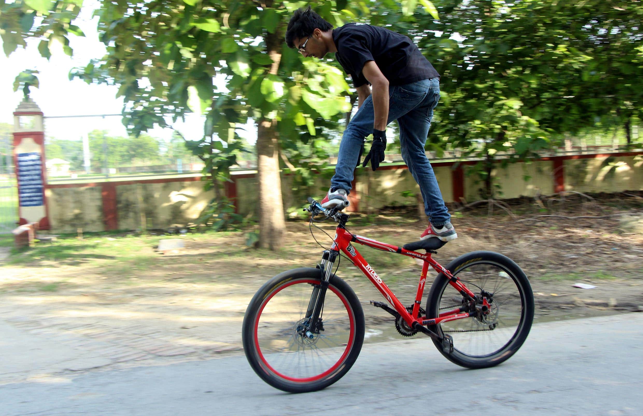 Varanasi riders Bicycling stunts must watch picture 