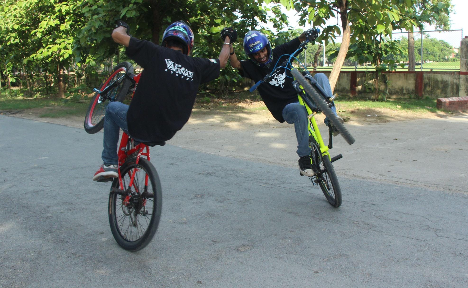 Varanasi riders Bicycling stunts must watch picture 