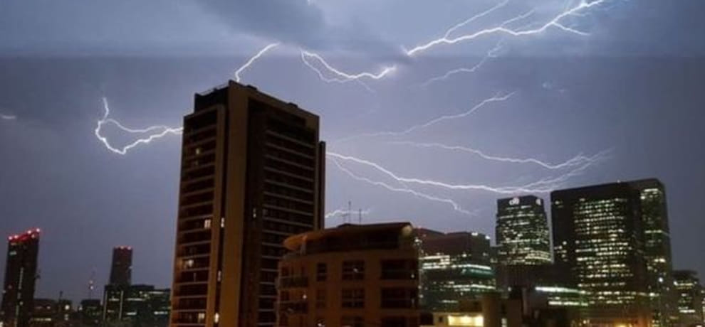 Lightning in britain for all night