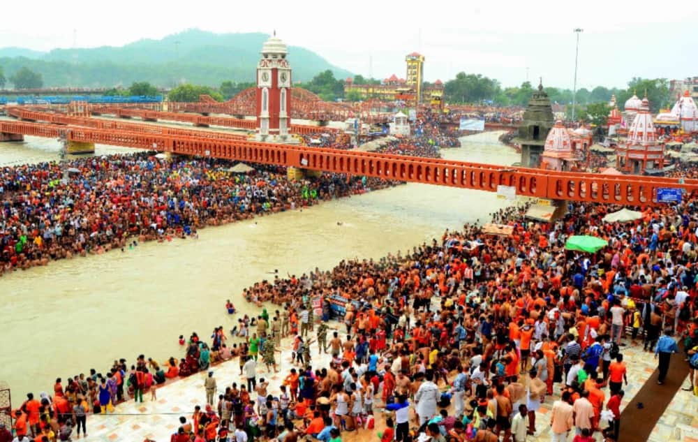 kanwar pilgrims one crore cross in haridwar