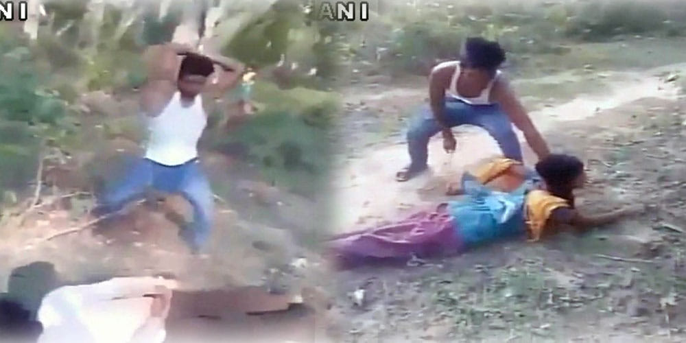 A boy and a girl beaten up by goons in the name of moral policing in Mahrajganj of Uttar pradesh