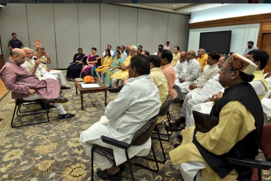  Prime minister Modi meets MP and MLA of Uttar Pradesh.