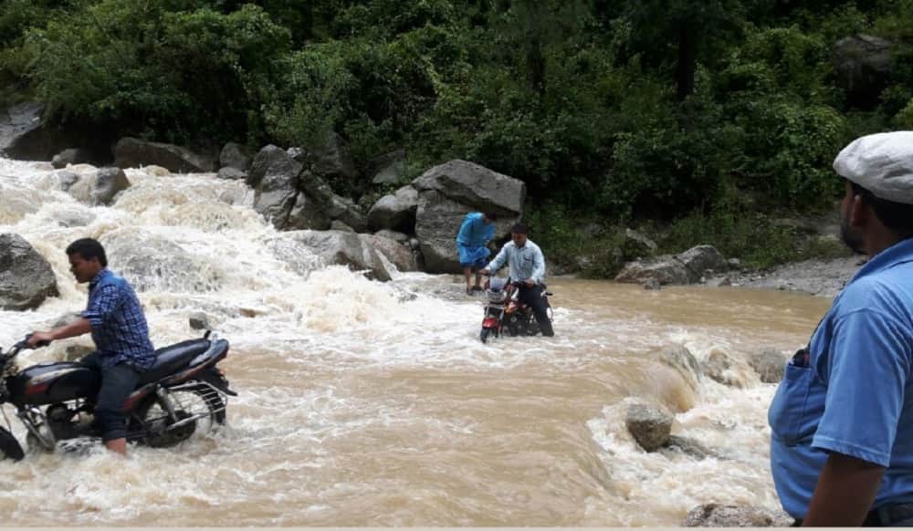 road become river in gahrwal