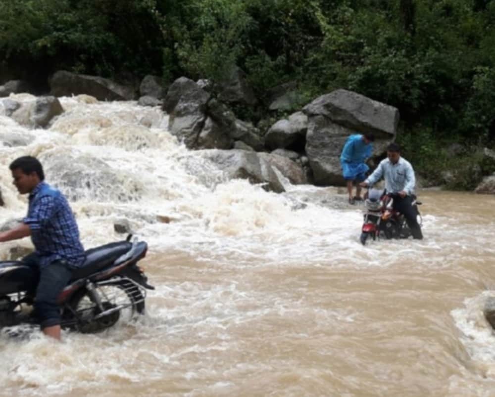 road become river in gahrwal