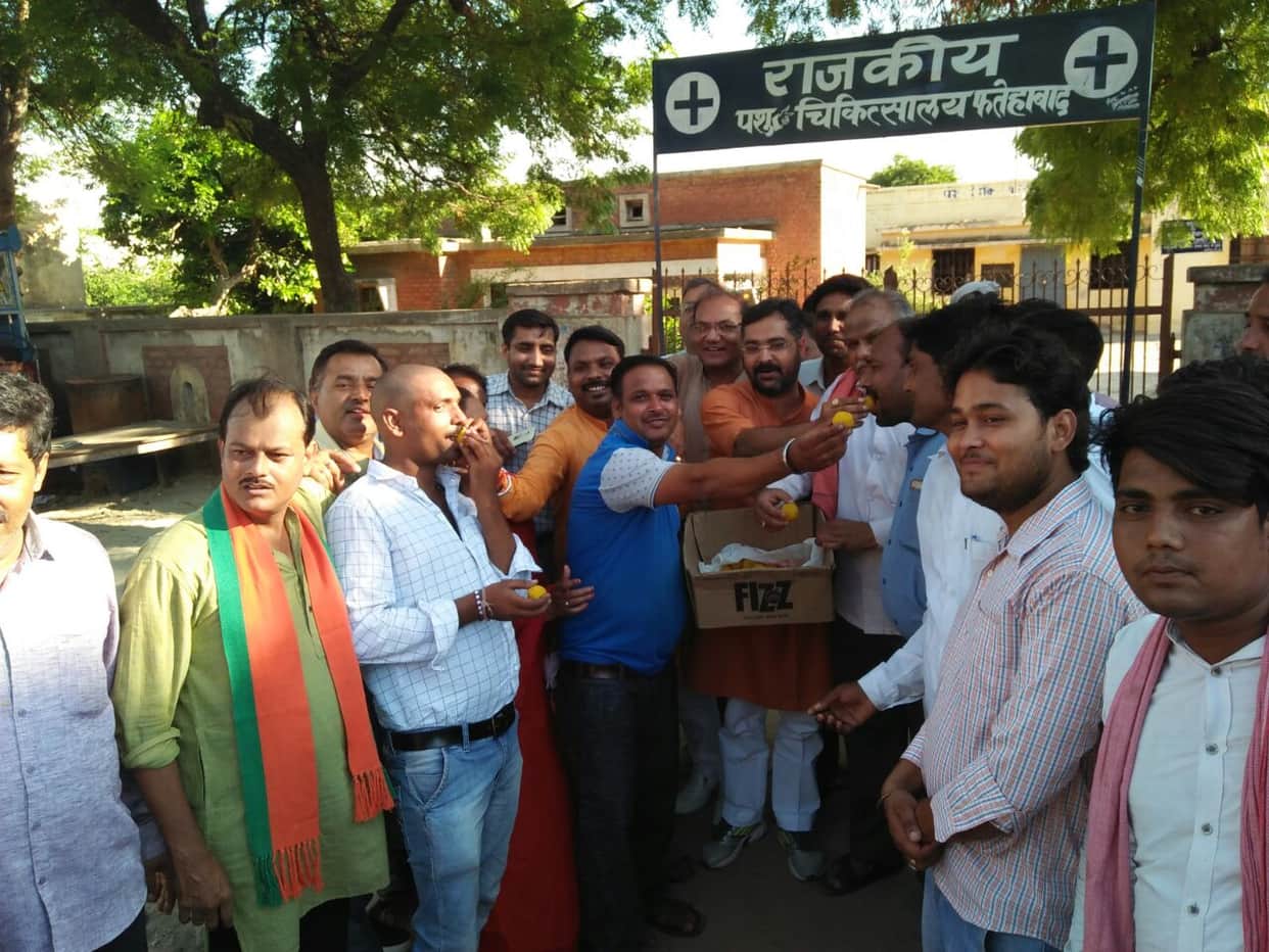 celebration in braj after victory of ramnath kovind in presidential election