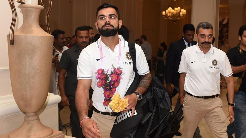 Indian Cricket team reached Srilanka palyers share selfee 