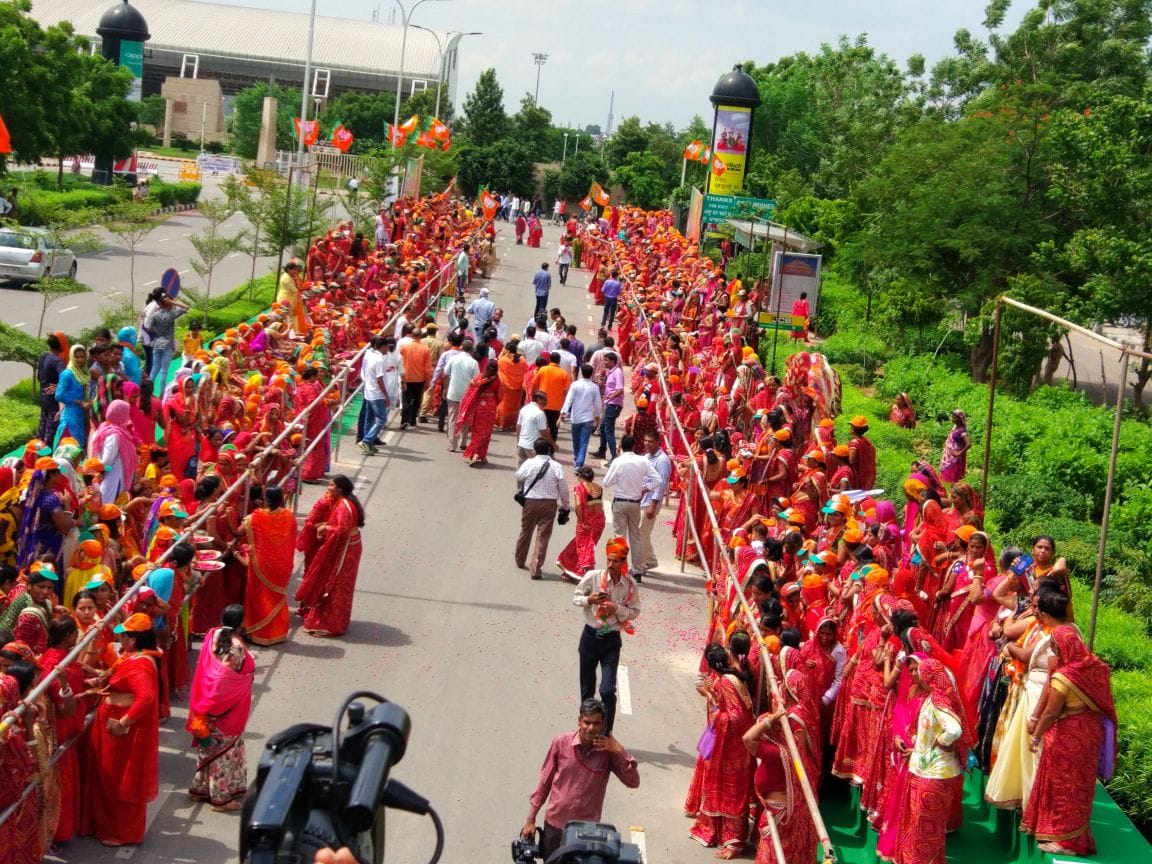 welcome of amit shah in jaipur