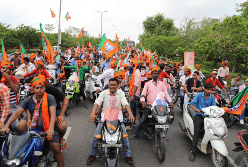 welcome of amit shah in jaipur