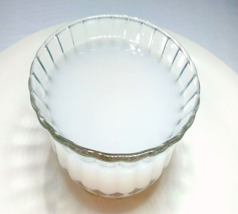 use rice water for treatment of hair fall