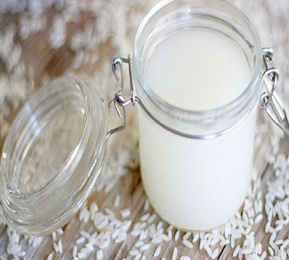 use rice water for treatment of hair fall