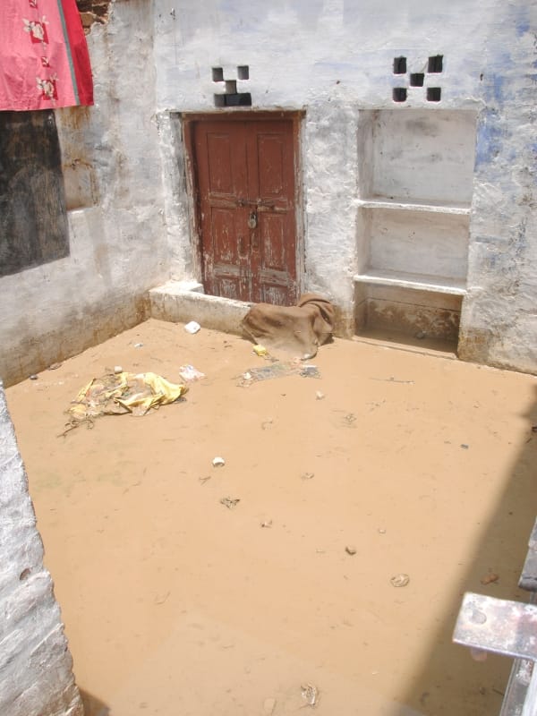 waterlogged in government primary school of agra after rain 