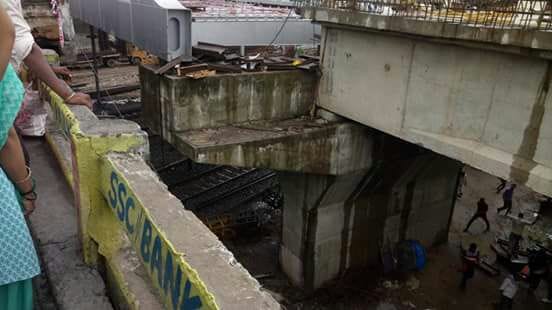under construction flyover falls on railway track in sasaram