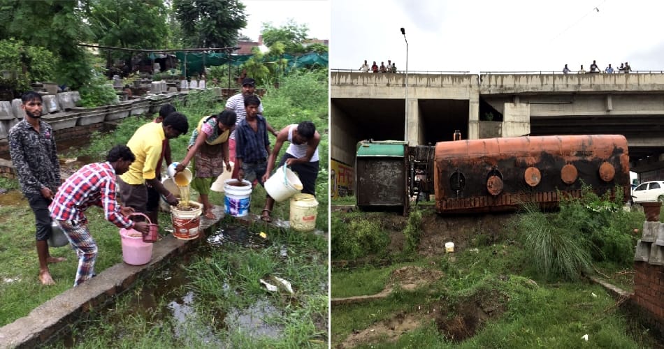 Tanker filled with refined, punjab accident