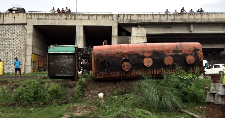 Tanker filled with refined, punjab accident