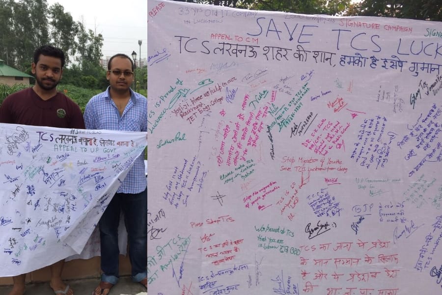  IT professionals signature campaign to save TCS Lucknow.