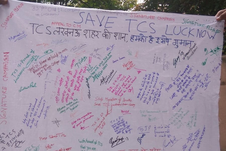  IT professionals signature campaign to save TCS Lucknow.