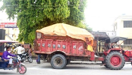 Police trail hit five tractor trolleys