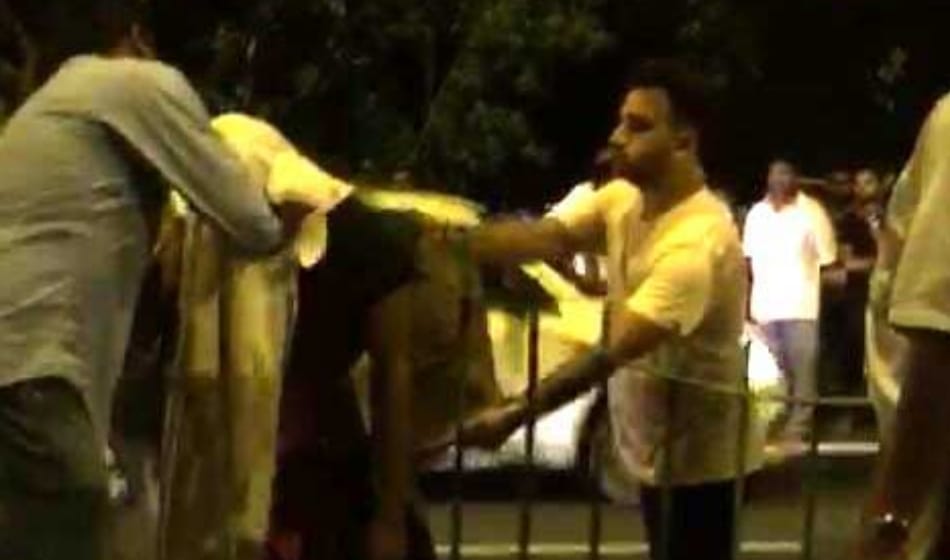 audi hits man and he falls on divider iron grill which goes out of his stomach , death in delhi