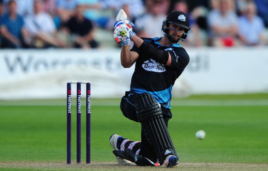 ross whiteley of worcestershire hits 6 sixes in an over in natwest t20 blast