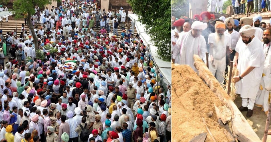 Capt Amarinder Singh lit the pyre of Rajamata Mohinder Kaur