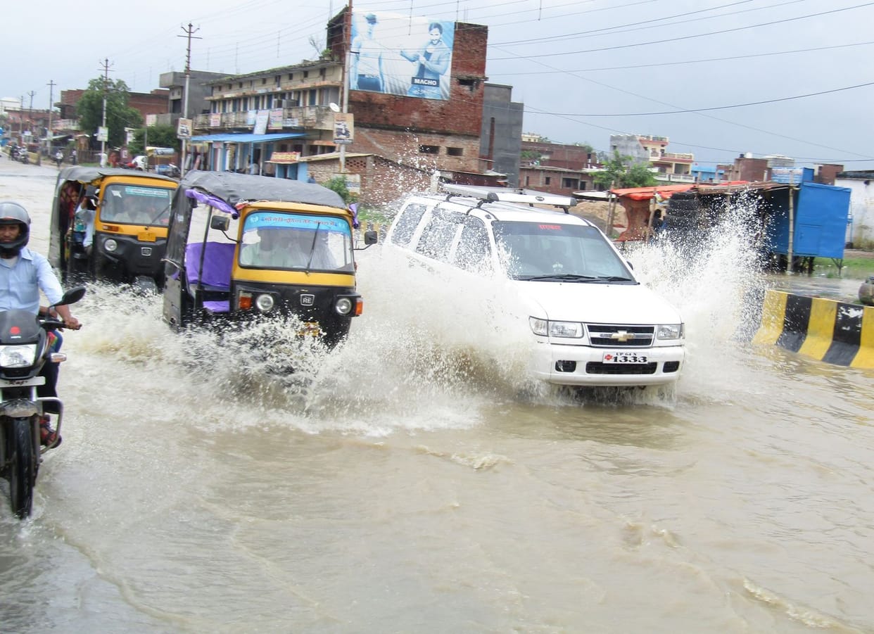 Rain water on roads
