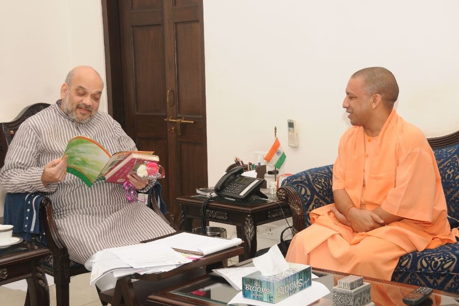 chief minister yogi meets amit shah in delhi.