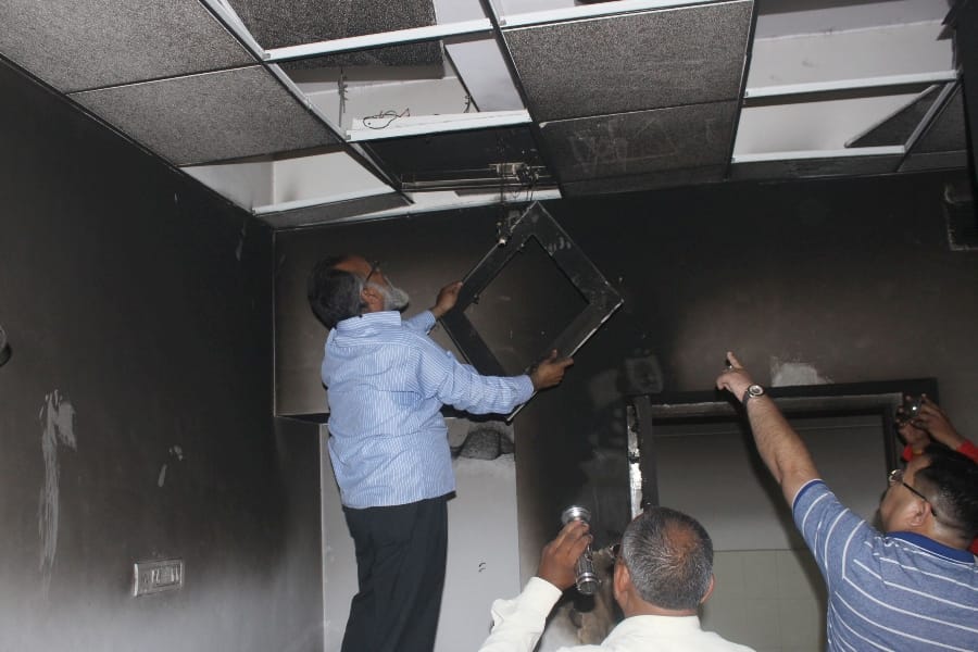 jawahar bhawan fourth floor caught fire