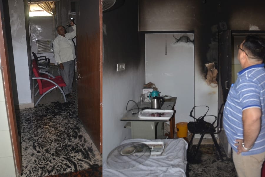 jawahar bhawan fourth floor caught fire