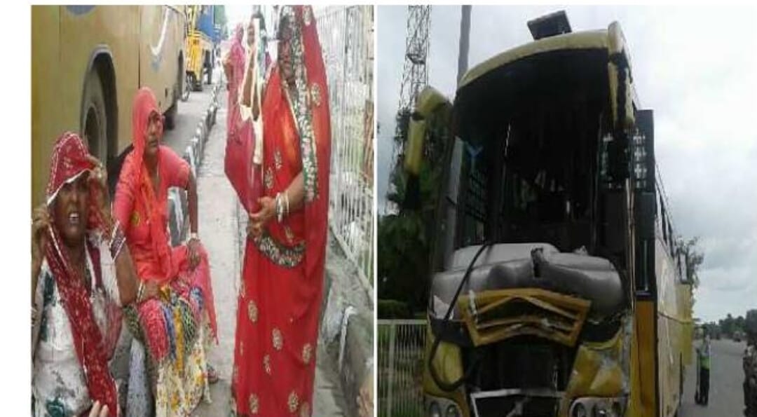 45 passengers injured after break of a bus failed in ajmer 