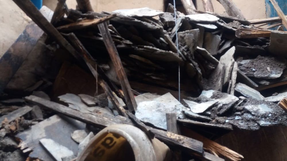 House collapse after landslide and heavy rain
