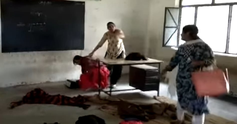 derabassi lady principal beat up Teacher in school time