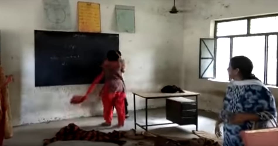 derabassi lady principal beat up Teacher in school time