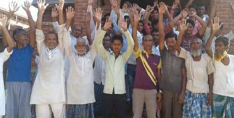 Villagers perform protest against supply department