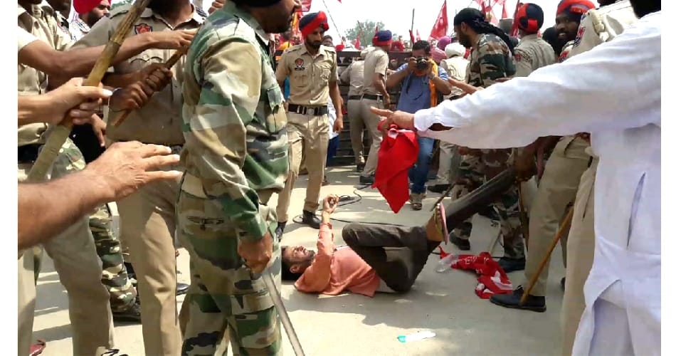 CPI Protest outside District secretariat in Moga