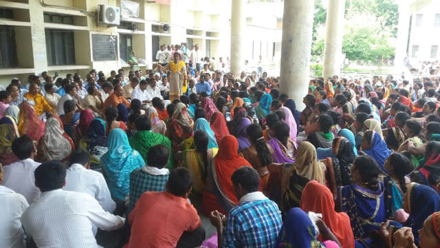 Violent Education in Gorakhpur Education Movement, Shiksha Mitra's Demolition in Vehicles