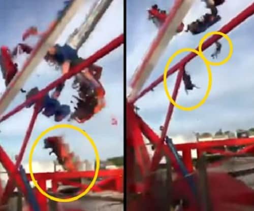 amusement park ride fire ball broke mid air leaving one dead and several injured at Ohio State Fair