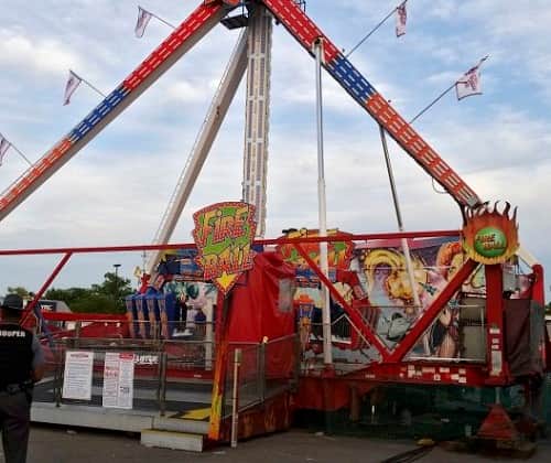 amusement park ride fire ball broke mid air leaving one dead and several injured at Ohio State Fair
